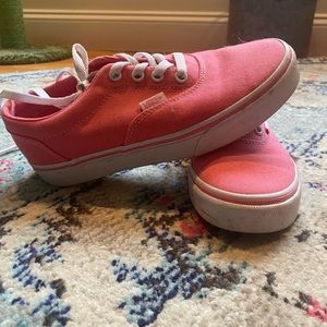 Bright pink lace up vans size 6